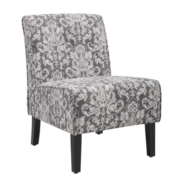 Linon Winston Accent Chair, Gray Damask/Black MPN:OFDP1279