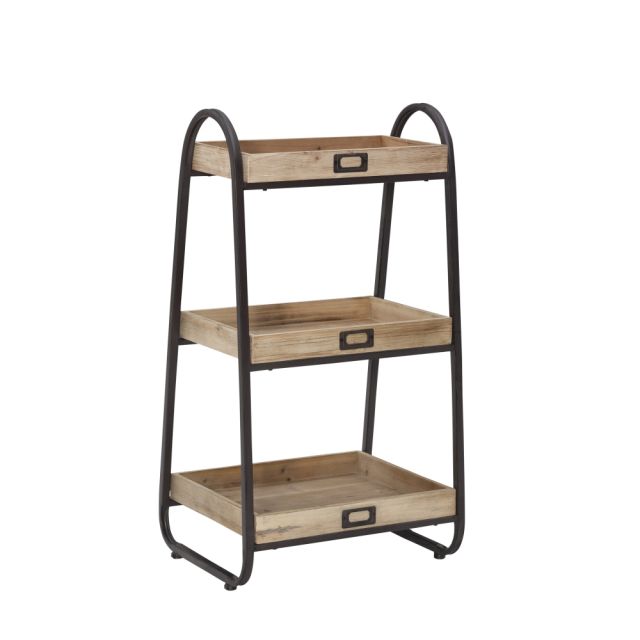 Linon Lynne 3-Tier Bath Stand, 32-1/2inH x 17-5/16inW x 13-5/8inD, Rustic Brown MPN:OFDP1601