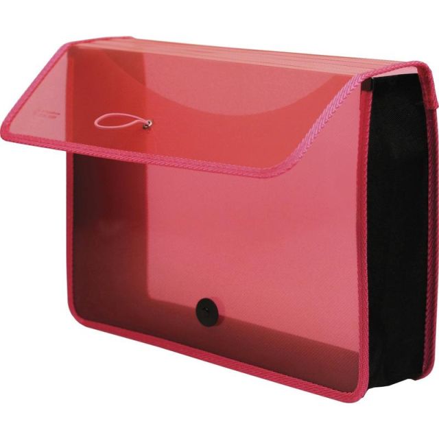 Lion EXPAND-N-FILE Letter File Wallet - 8 1/2in x 11in - 3in Expansion - Transparent Pink - 1 Each (Min Order Qty 9) MPN:48160PK