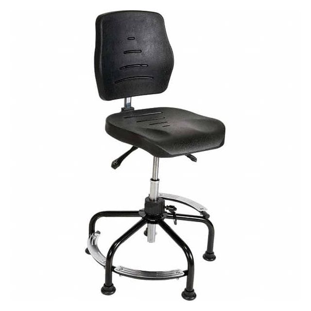 Task Chair: Polyurethane, Adjustable Height, Black MPN:CHR-DLXIND