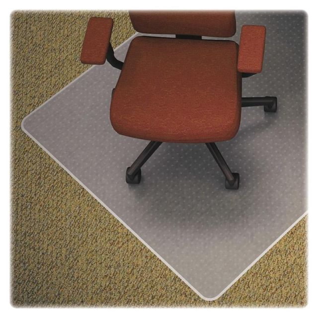 Lorell Rolled Low-Medium Pile Studded Chair Mat, 36in x 48in, Standard Lip MPN:82822