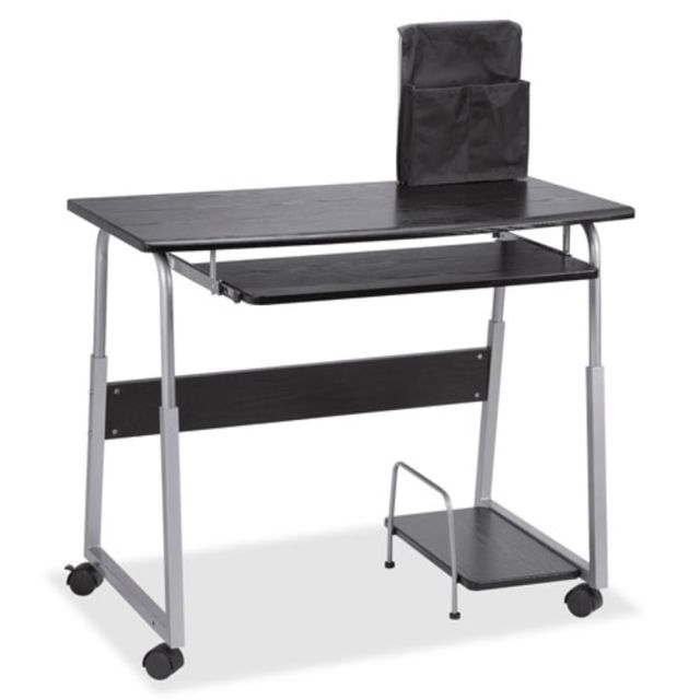 Lorell Mobile Computer Desk, Black/Silver MPN:84847