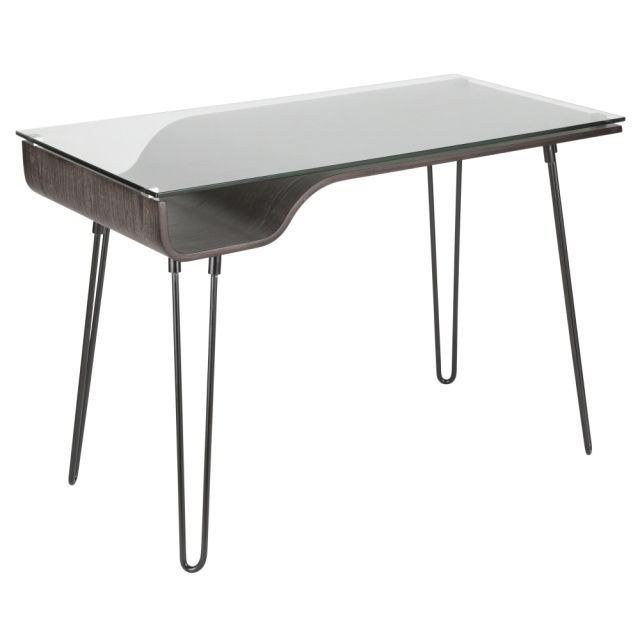 Lumisource Avery Mid-Century Modern Desk, Dark Gray/Black MPN:OFD-AVRY DGY