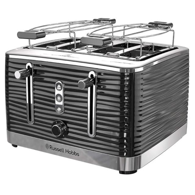 Russell Hobbs Retro 4-Slice Toaster, 9inH x 9inW x 13inD, Black MPN:995114738M