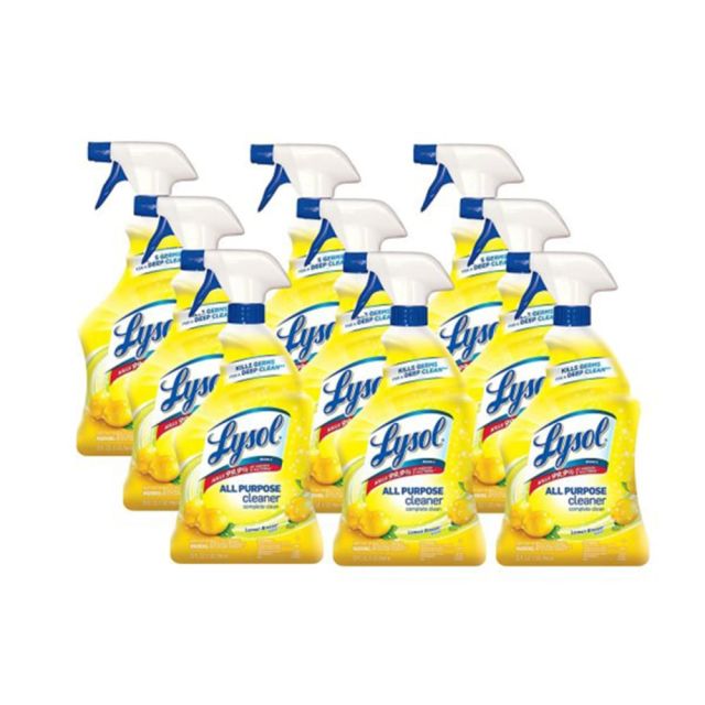 Lysol Disinfectant All-Purpose Cleaner, Lemon Breeze Scent, 32 Oz., Box Of 12