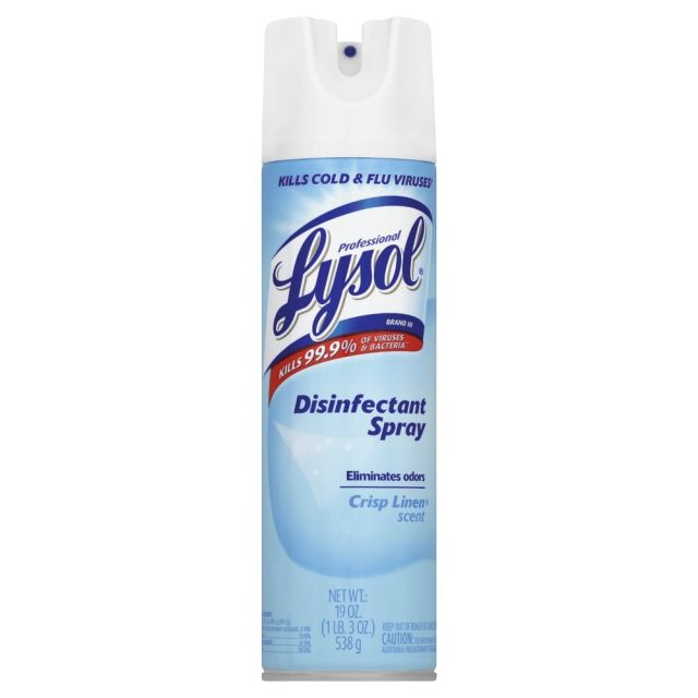 Lysol Professional Disinfectant Spray, Crisp Linen Scent, 19 Oz, Case Of 12 Sprays
