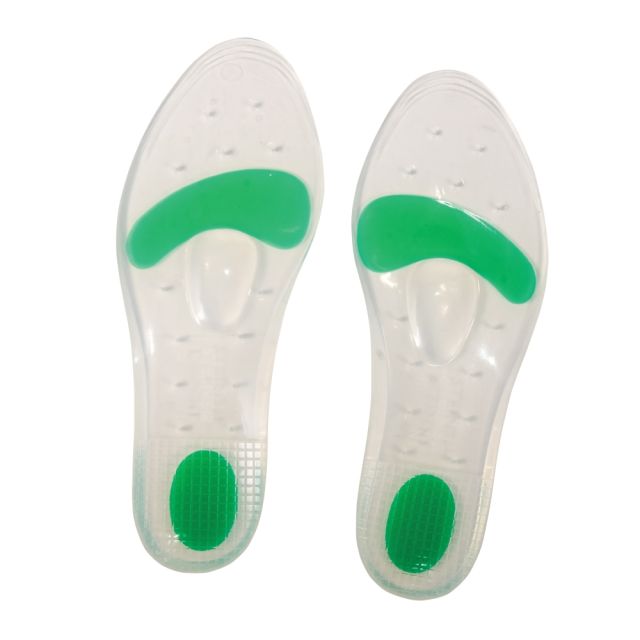 Stein s Silicone Dual-Density Comfort Shoe Gel Insoles, Large, Green, Pack Of 2 (Min 768-1114-0002