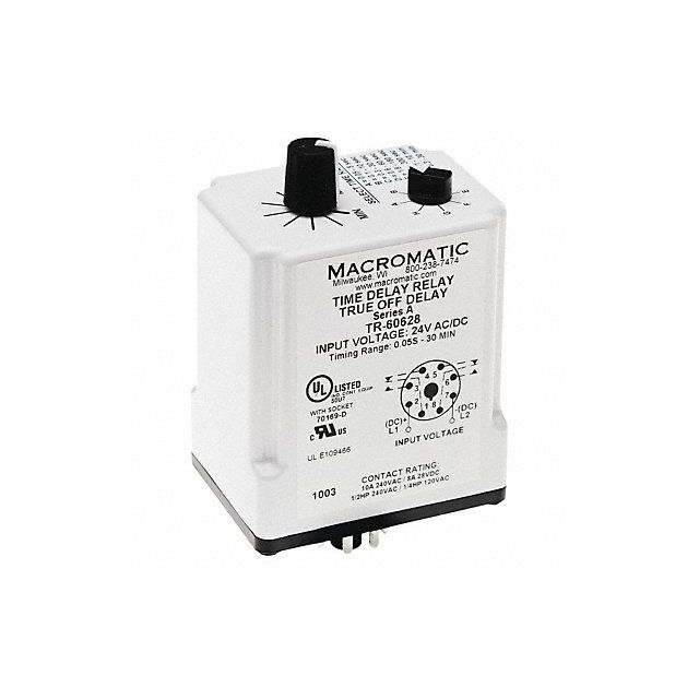 H7840 Time Delay Relay 24VAC/DC 10A DPDT MPN:TR-60628