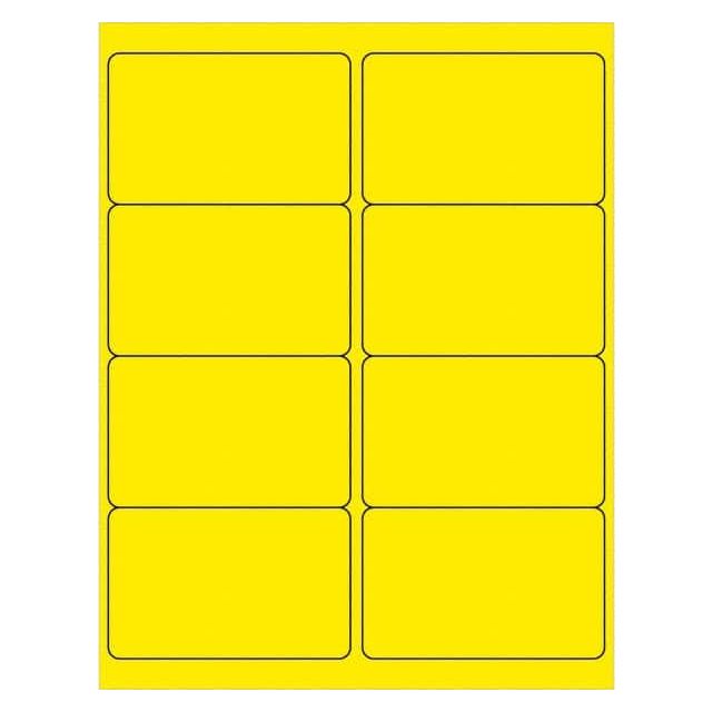 Label Maker Label: Fluorescent Yellow, Paper, 4