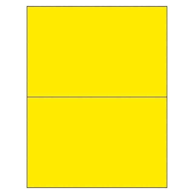 Label Maker Label: Fluorescent Yellow, Paper, 8-1/2
