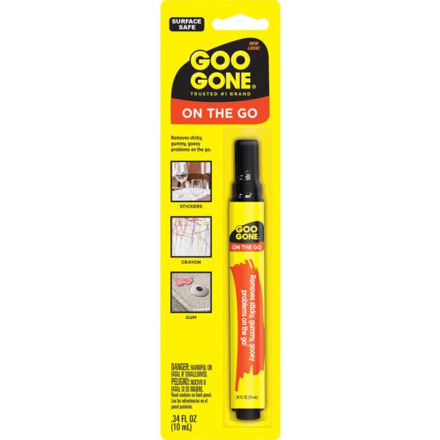 Goo Gone Mess-free Pen - For Multipurpose - 0.34 fl oz - Spill Proof, Unbreakable, Compact, Mess-free, Long Lasting - 12 / Carton - Black, Orange MPN:2100CT
