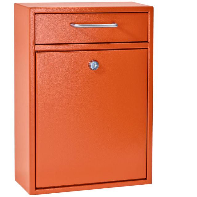Mail Boss Locking Security Drop Box, 16-1/4inH x 11-1/4inW x 4-3/4inD, Bright Orange MPN:7425