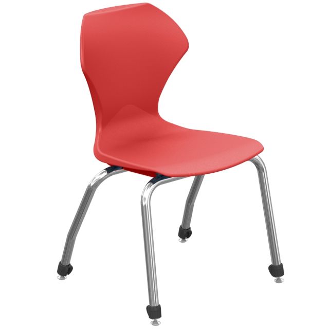 Marco Group Apex Series Stacking Chairs, 16-Inch, Red/Chrome, Set Of 4 MPN:38101-16CR-4RD