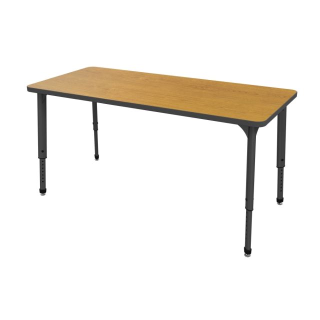 Marco Group Apex Series 72inW Adjustable Height Rectangular Table, Solar Oak/Black MPN:38-2238-49-BLK