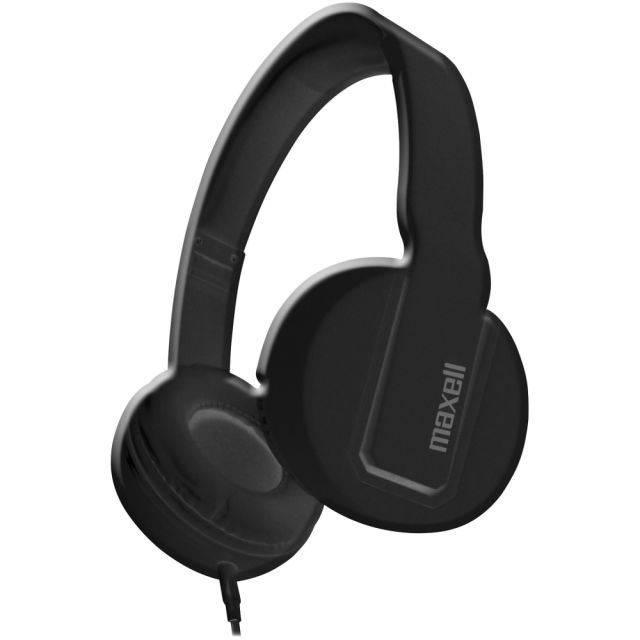 Maxell Solid2 Black Headphones - Stereo - Mini-phone (3.5mm) - Wired - Over-the-head - Binaural - Circumaural - Black (Min Order Qty 3) MPN:290103