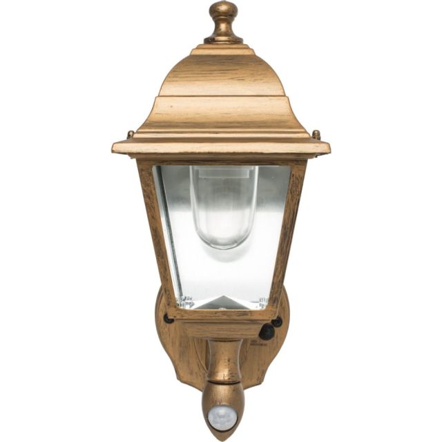 Maxsa Battery-Powered Motion-Activated LED Outdoor Wall Sconce in Golden Copper - LED Bulb - Copper - Motion-activated - 85 lm Lumens - Wall Mountable MPN:48219