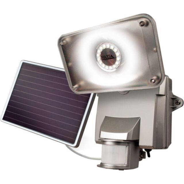Maxsa Motion-Activated Solar Security Floodlight - LED Bulb - Silver MPN:44640