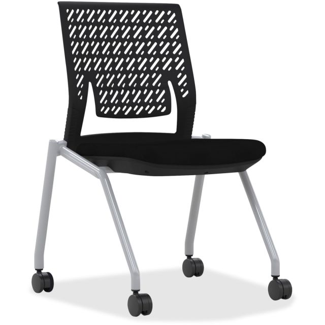 Mayline Thesis Flex Back Stackable Armless Chairs, Black/Gray, Set Of 2 MPN:KTX2SBBLK