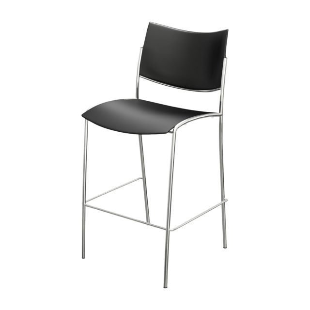 Mayline Escalate Series Stackable Stool, Black/Silver, Set Of 2 MPN:ESS2B