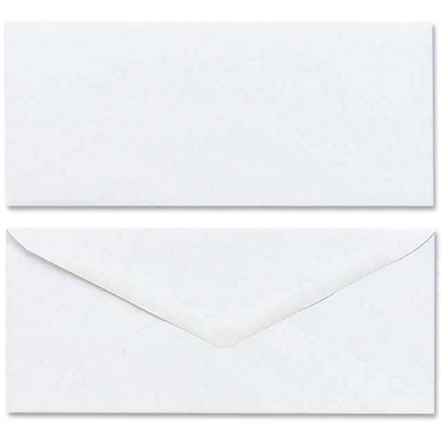 Mead Plain White Envelopes - Business - #10 - 4 1/8in Width x 9 1/2in Length - Gummed - 50 / Box - White (Min Order Qty 30) MPN:75050