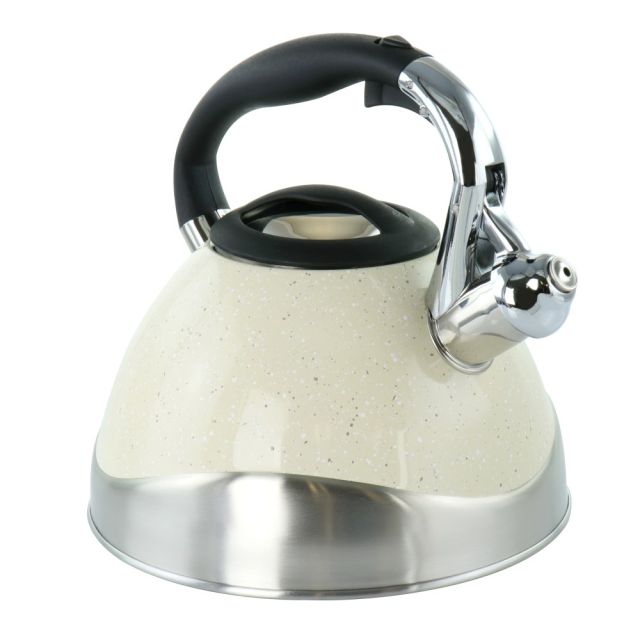 MegaChef Stainless-Steel Stovetop Kettle, 12.7 Cups, Light Tan Speckle (Min Order Qty 2) MPN:995114593M