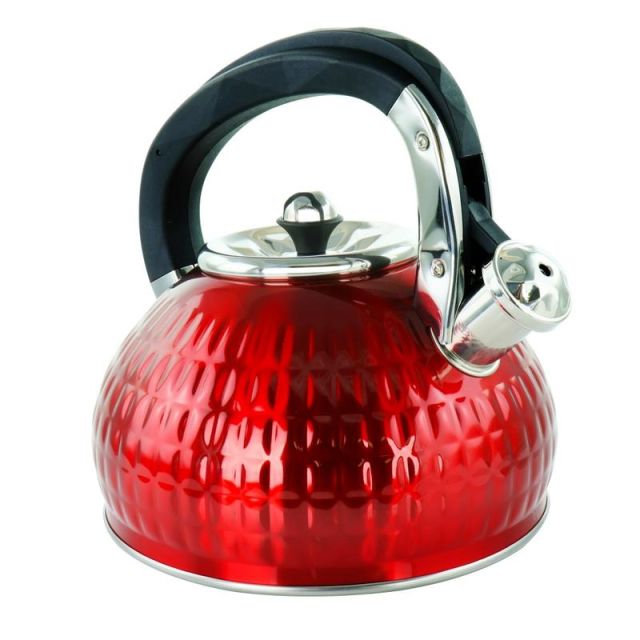 MegaChef Stainless-Steel Stovetop Kettle, 12.7 Cups, Red (Min Order Qty 2) MPN:995114594M