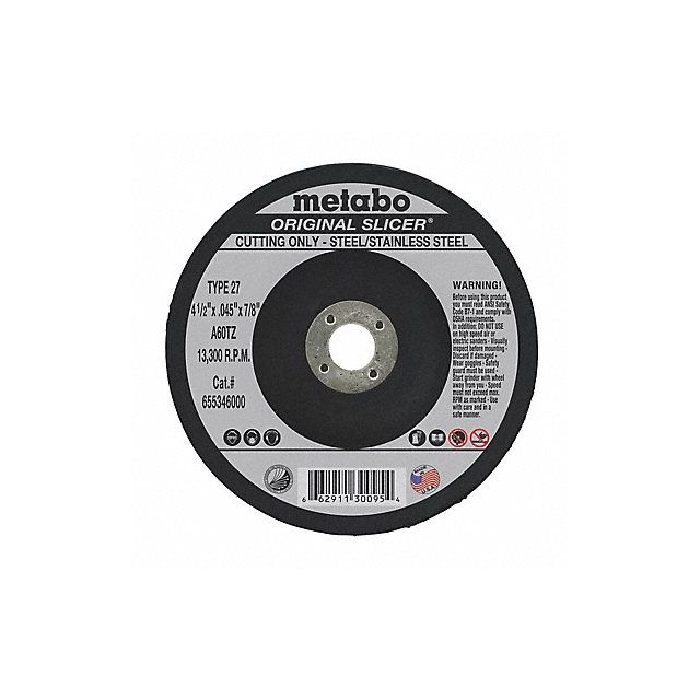 Cutting Wheel T27 A60TZ 4.5 X0.045 X7/8 MPN:655346000