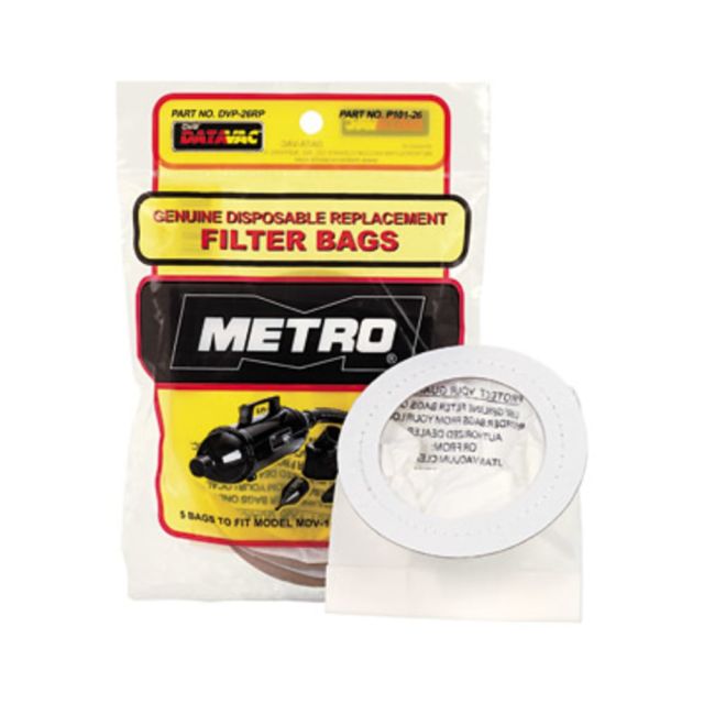 Metropolitan Vacuum Data-Vac/1 Pro Replacement Bags, Pack Of 5 (Min Order Qty 6) MPN:DVP-26RP