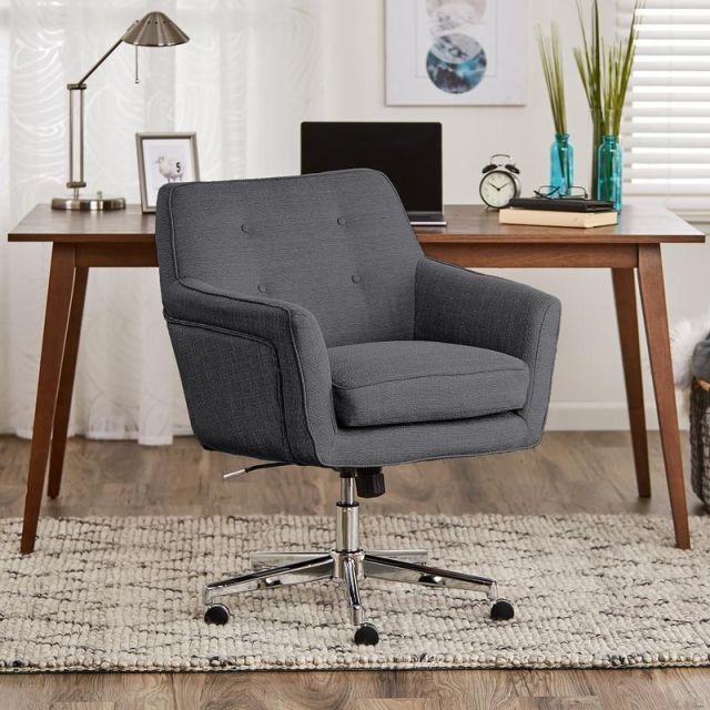 Serta Ashland Home Mid-Back Office Chair, Twill Fabric, Graphite/Chrome MPN:CHR200077