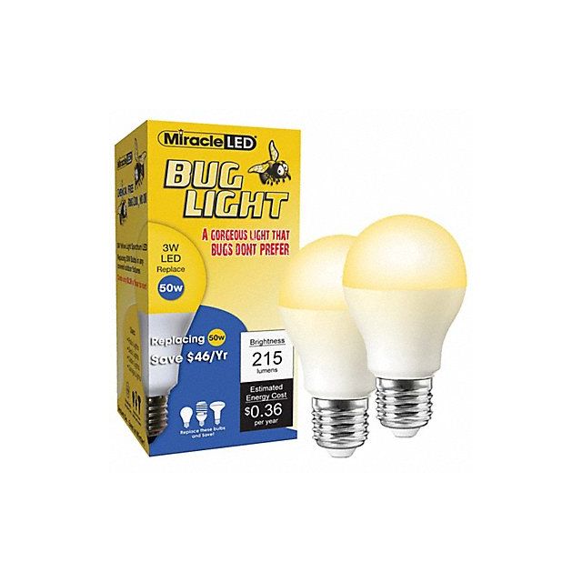 Bug Light Bulb 3W Lw Prf LED Amber PK2 MPN:602177