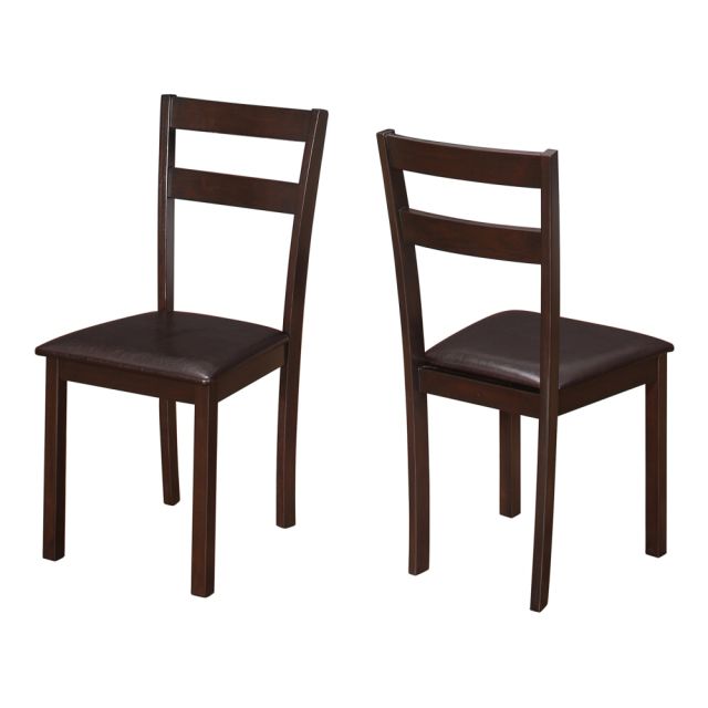 Monarch Specialties Allison Dining Chairs, Dark Brown/Cappuccino, Set Of 2 Chairs MPN:I 1176