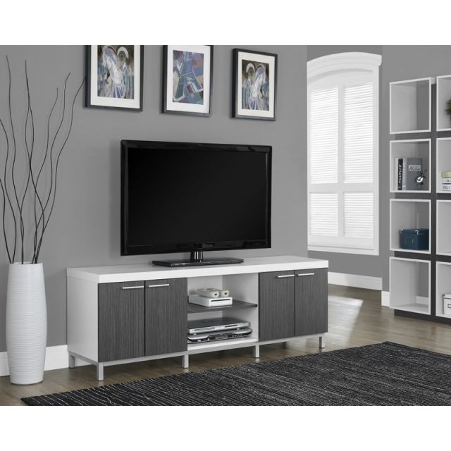 Monarch Specialties Two Tone TV Stand For TVs Up To 60in, Gray/White MPN:I 2591