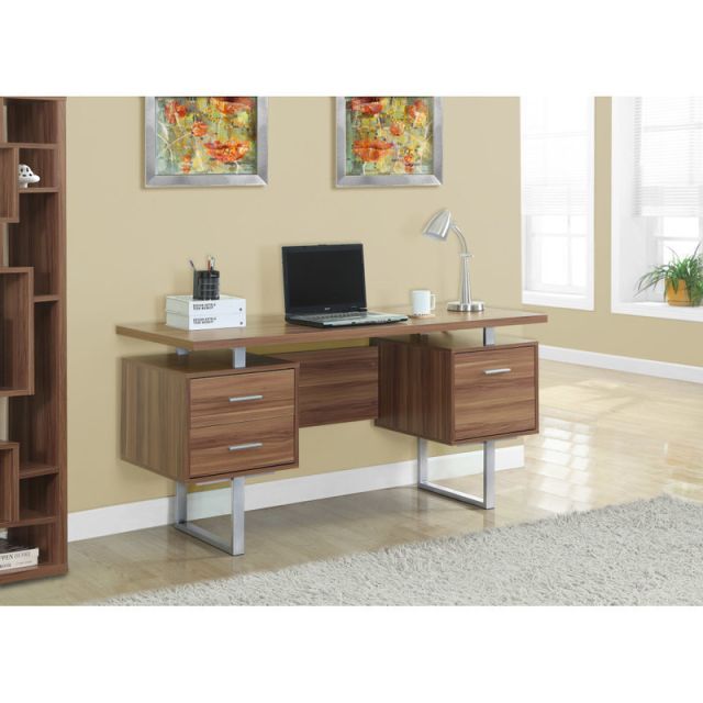 Monarch Specialties Retro-Style Computer Desk, Walnut MPN:I 7083