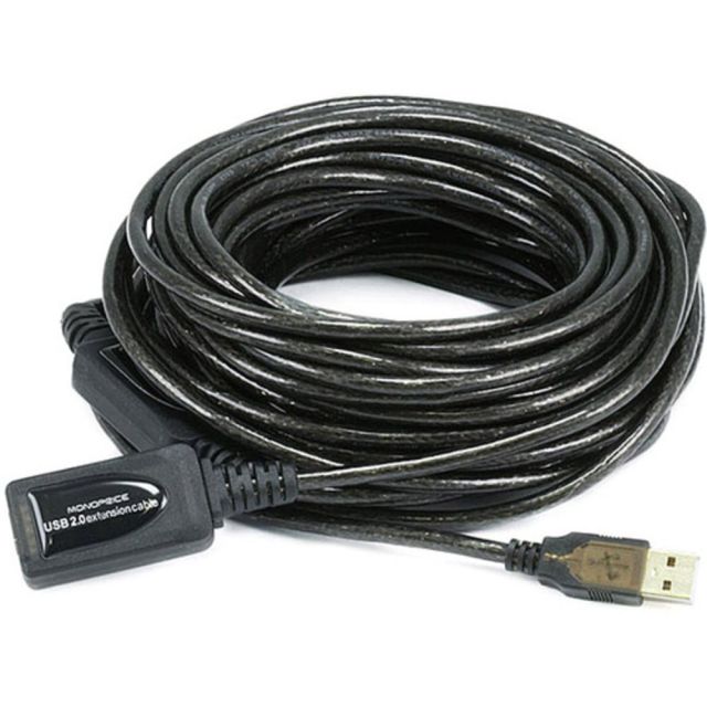 Monoprice USB Data Transfer Cable - 49 ft USB Data Transfer Cable for Camera, Printer, Webcam, Keyboard/Mouse - First End: 1 x Male USB - Second End: 1 x Type A Female USB - Extension Cable (Min Order Qty 4) MPN:7532