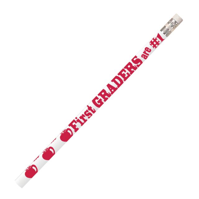 Musgrave Pencil Co. Motivational Pencils, 2.11 mm, #2 Lead, 1st Graders Are #1, Red/White, Pack Of 144 MPN:MUS2204D-12