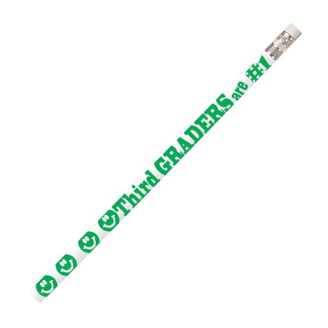 Musgrave Pencil Co. Motivational Pencils, 2.11 mm, #2 Lead, 3rd Graders Are #1, Green/White, Pack Of 144 MPN:MUS2206D-12