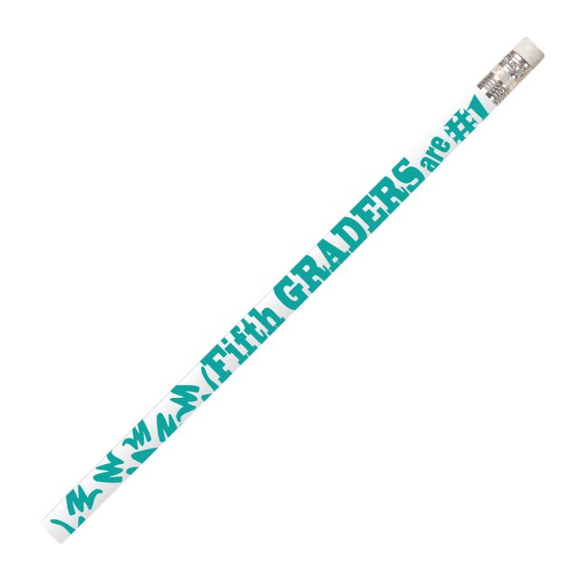 Musgrave Pencil Co. Motivational Pencils, 2.11 mm, #2 Lead, 5th Graders Are #1, Light Blue/White, Pack Of 144 MPN:MUS2208D-12