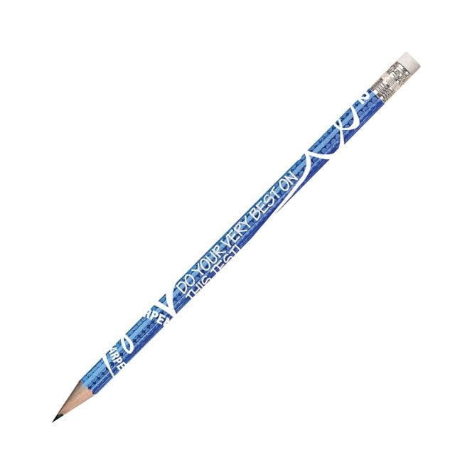 Musgrave Pencil Co. Motivational Pencils, 2.11 mm, #2 Lead, Sharpen Your Testing Skills, Blue/White, Pack Of 144 MPN:MUS2458D-12