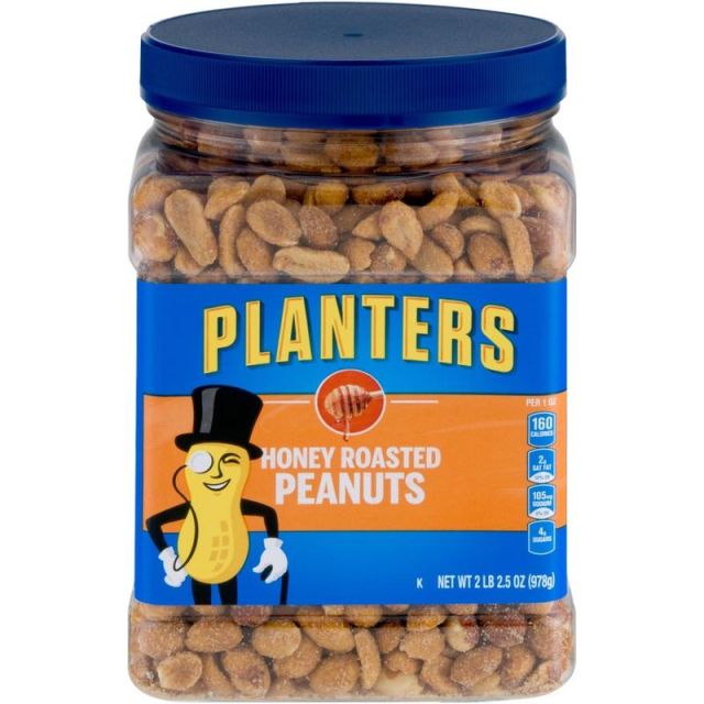 PLANTERS Dry-Roasted Honey Peanuts, 34.5 Oz Tub (Min Order Qty 5) MPN:114422