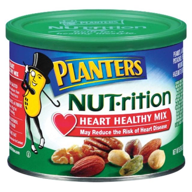 PLANTERS Heart Healthy Mix, Assorted Nuts, 9.75 Oz Canister (Min Order Qty 6) MPN:KRF05957