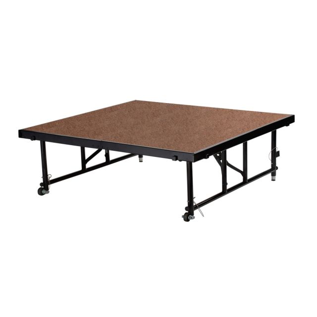National Public Seating Hardboard Transfix Stage Platform, 24in-32in, 4ft x 4ft, Brown MPN:TFXS48482432HB/1