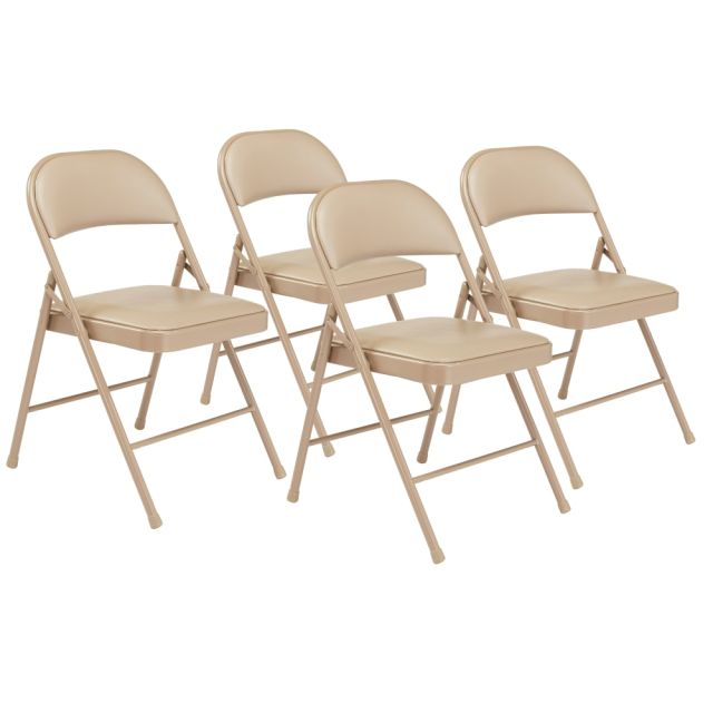 National Public Seating Commercialine Folding Chairs, Beige, Set Of 4 Chairs MPN:951