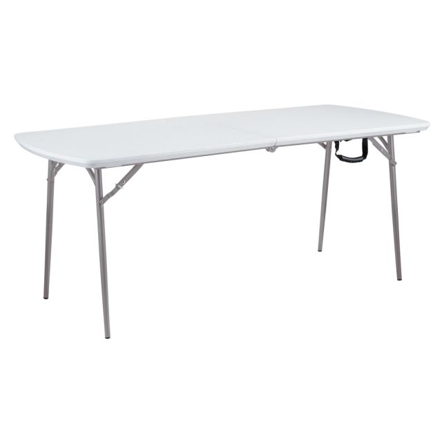National Public Seating Fold-In-Half Table, 29-1/2inH x 30inW x 72inD, Speckled Gray MPN:BMFIH3072/1