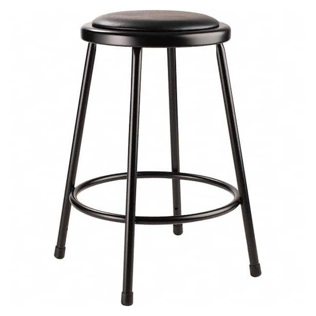 Stationary Stools, Product Type: Fixed Height Stool , Base Type: Steel , Overall Width: 15in , Overall Depth: 15in , Seat Shape: Round  MPN:6424-10