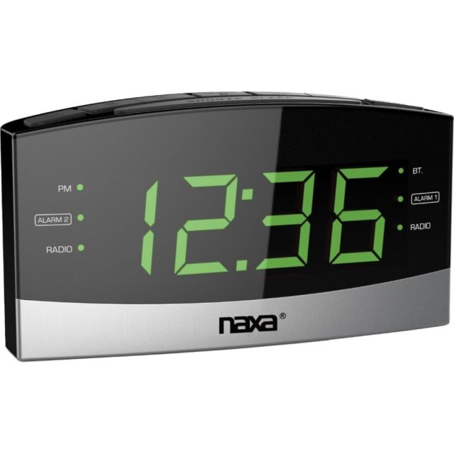 Naxa NRC-181 Clock Radio - Mono - 2 x Alarm - FM - USB (Min Order Qty 3) MPN:NRC-181