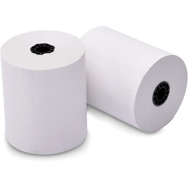 ICONEX 1-ply Blended Bond Paper POS Receipt Roll - 3 15/64in x 243 ft - 4 / Pack - White (Min Order Qty 4) MPN:90742242
