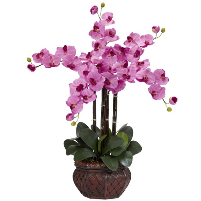 Nearly Natural 31inH Silk Phalaenopsis Arrangement With Decorative Pot, Mauve MPN:1211-MA