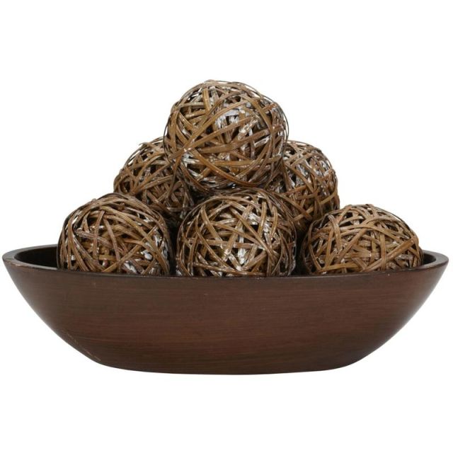 Nearly Natural 3 3/4inH Wicker Decorative Balls, Set Of 6 (Min Order Qty 2) MPN:3023