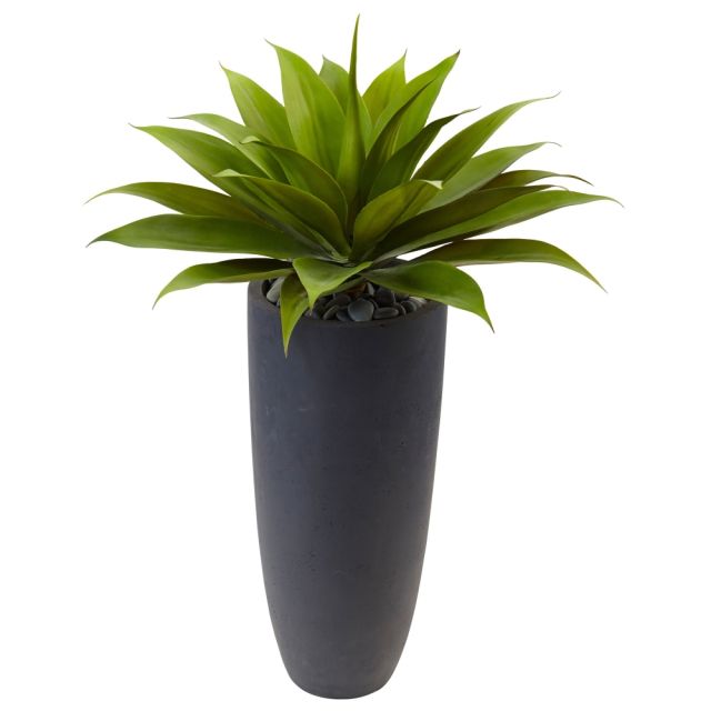 Nearly Natural 38inH Plastic Agave Plant With Cylinder Planter, Green/Gray MPN:6960