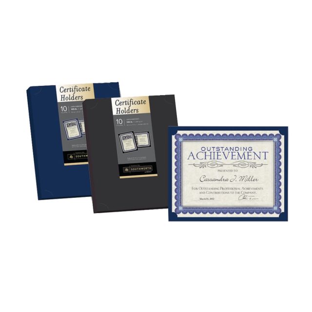 Southworth Certificate Holders, Navy Blue, Pack Of 10 (Min Order Qty 7) MPN:PF8